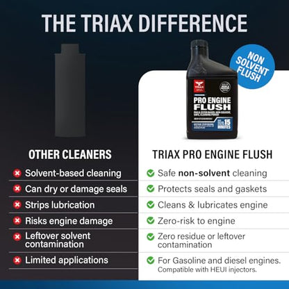 TRIAX Pro-Engine Flush - Oil-Based Flush - Engine Safe (16 oz - 473 ml) - size: 16 oz