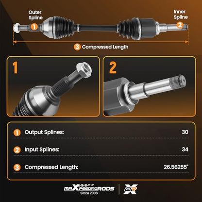 maXpeedingrods Front Left CV Axle Shaft Assembly for Chevy Equinox - color: 66-1516 Left
