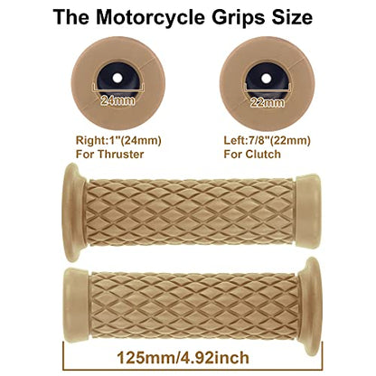 Universal Motorcycle Handles Grips - Non Slip Rubber Motorcycle Grips for Harley Honda Yamaha Suzuki Kawasaki Dirt Bike - color: Yellow