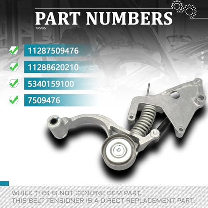 IRONTEK 38404 Belt Tensioner Pulley Assembly Fit for Mini Cooper 2002 2003 2004 2005 2006 2007 2008# 11287509476, 11288620210, 5340159100, 7509476, 19194708 - size: 38404