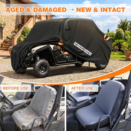 NEVERLAND UTV Cover Heavy Duty Waterproof 4-6 Seater All-Weather Protection - size: up to 169"L