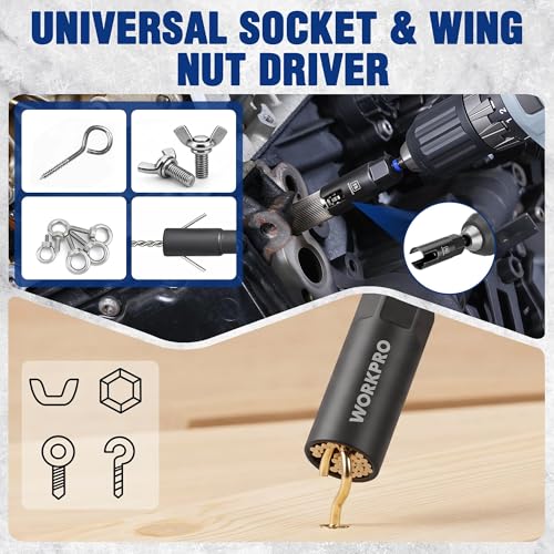 WORKPRO 98-Piece Magnetic Nut Driver Set, Impact Driver Bits, Metric & SAE - size: 98PCS Magnetic Nut Driver Set
