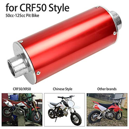 FVRITO Exhaust Pipe Muffler Silencer Kit for 125cc 110cc 70cc Dirt Pit Bike, 28mm Muffler for Chinese XR50 CRF50 Coolster SSR Baja Taotao Atomik Thumpstar Roketa Apollo Motorcycle ATV Parts Red - color: Red