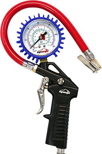 EPAuto Heavy Duty 120 PSI Tire Inflator Gauge w/Hose & Quick Connect Plug