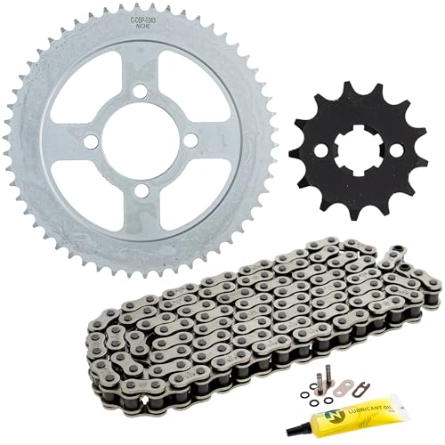 NICHE Drive Sprocket Chain Combo for Yamaha TTR125LE Front 13 Rear 54 Tooth 428 O-Ring 122 Links - size: O-Ring Chain