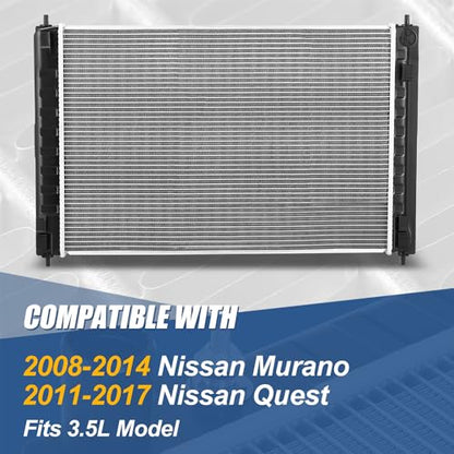 Auto Dynasty 13406 Radiator for 2008-2017 Nissan Murano Quest 3.5L - style: 08-17 Murano Quest 3.5L