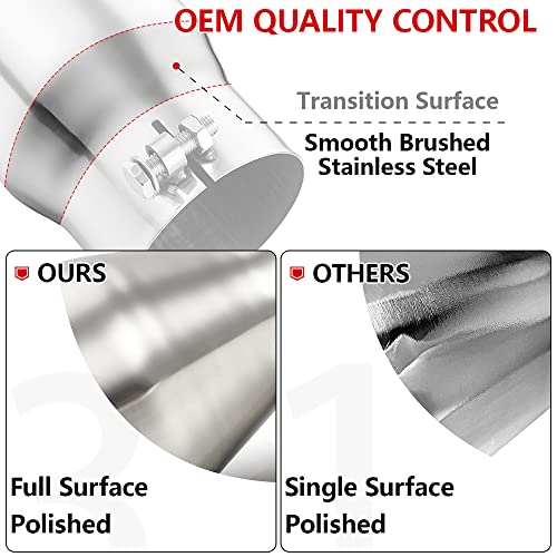 A-KARCK Exhaust Tip 2.5" Inlet to 3.5" Outlet, 7" Overall Length Polishing Bolt On Exhaust Tailpipe Tip Protect Tailpipe - size: 2.5"Inlet 3.5"Outlet-7"Long Sliver
