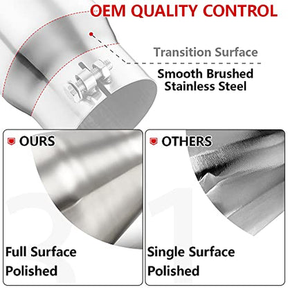 A-KARCK Exhaust Tip 2.5" Inlet to 3.5" Outlet, 7" Overall Length Polishing Bolt On Exhaust Tailpipe Tip Protect Tailpipe - size: 2.5"Inlet 3.5"Outlet-7"Long Sliver