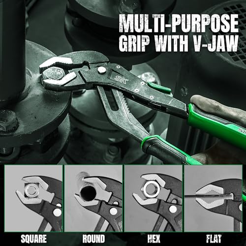 SK 12'' Quick Adjust Water Pump Pliers, SureGrip V-Jaw Groove Joint Pliers - size: 12" Quick Adjust Groove Joint Pliers