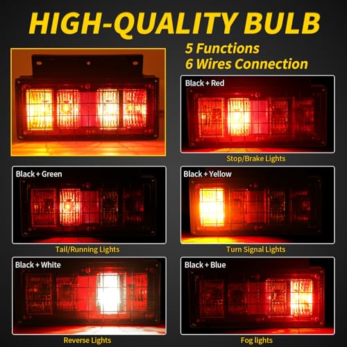 2 Pack Truck Tail Lights Kit with Iron Net Protection With Bulbs - color: Tail Lights-J