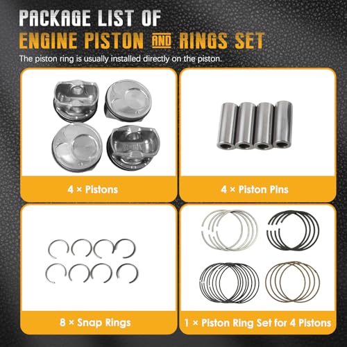 PANGOLIN Engine Piston & Rings Set +0.5mm for Kia Soul Forte 2.0L 2014-2018 - size: +0.5mm
