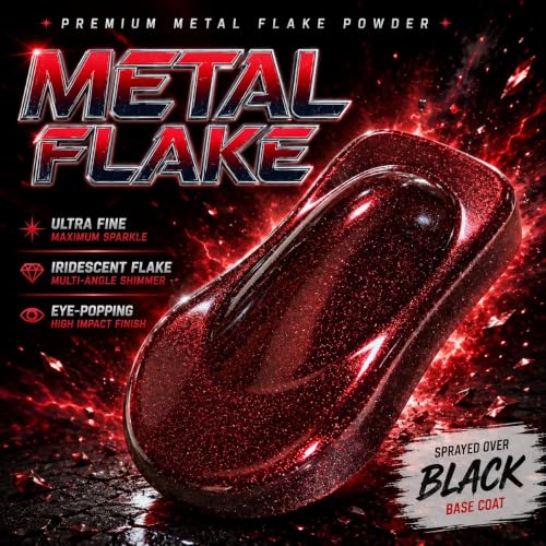 LiME LiNE Sprayable Metal Flake Paint Additive: Solvent Resistant Glitter for Automotive Custom Painting (Red) - color: Red