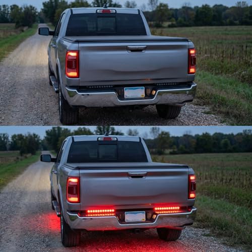 11 LED Red Trailer Brake Tail Light, 2 Pack 16” LED Bar Stop Turn Signal Tail Lights Waterproof Third 3rd Brake Strip Red Light for Marine Boats Golf Cart Offroad Truck RV UTV ATV