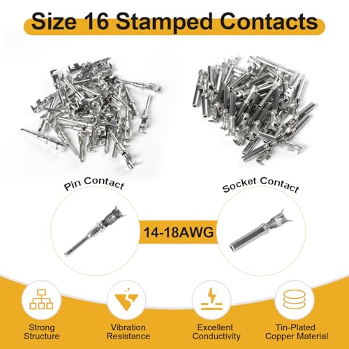 Exqutoo 150Pcs DT Deutsch Connector Kit, 2 3 4 6 Pin Connector Assortment - size: 150Pcs