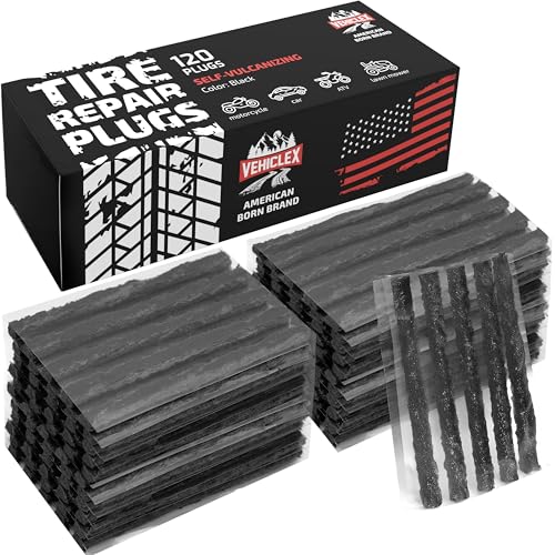 Vehiclex Flat Tire Repair Plugs for Emergency Roadside Use - color: Black, size: 120 pcs