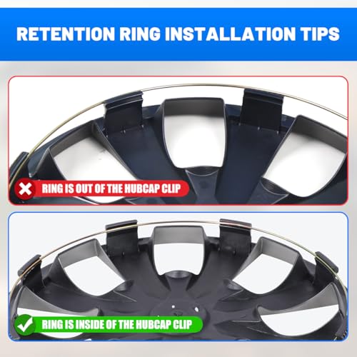 Winjet 14'' Set of 4 Universal Hubcaps Wheel Cover Replacement R14 Hub Caps,PP Material Universal Wheel Rim Cover,Auto Tire Replacement Exterior Cap (14 Inch,Set of 4,Matte Black) - color: Matte Black(5181-BP-14), size: 14 inch