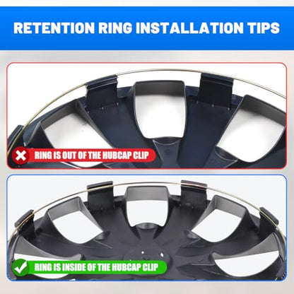 Winjet 14'' Set of 4 Universal Hubcaps Wheel Cover Replacement R14 Hub Caps,PP Material Universal Wheel Rim Cover,Auto Tire Replacement Exterior Cap (14 Inch,Set of 4,Matte Black) - color: Matte Black(5181-BP-14), size: 14 inch