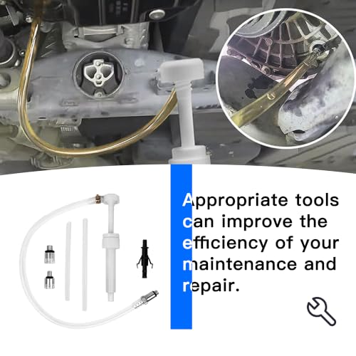 Fluid Pump for Standard Quart Bottles, Car Accessories Differential Fluid Pump,Car Lower Unit Gear Oil Pumps, Differential Fluid Pump - 3/8 inch Swivel, 8mm & 10mm Adapter (White-2) - color: White-2
