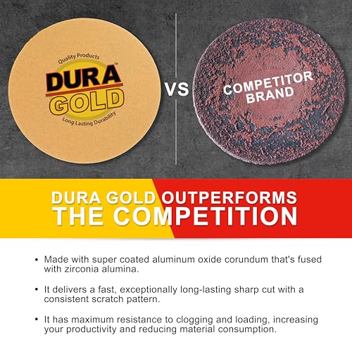 Dura-Gold Premium 6" Gold PSA Sanding Discs - 60 Grit, Box of 25 - Self - size: 60-Grit