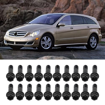20PCS 0009908307 Wheel Bolts Compatible with Mercedes-Benz - color: 20 PCS Black