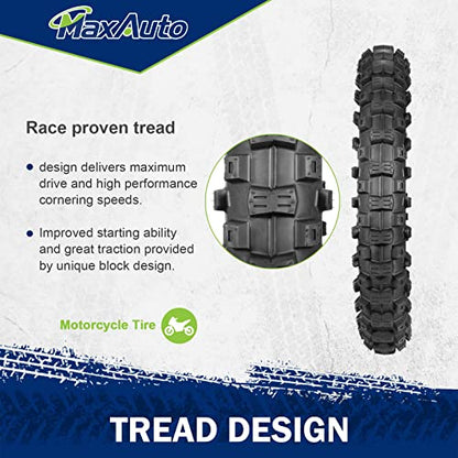 MaxAuto Motocross Rear Tire 90/100-16 Dirt Bike Tire 90/100-16
