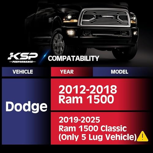 KSP 5X5.5 Ram 1500 Wheel Spacer for Dodge Ram 1500 2012-2018, M14x1.5 Stud - size: 1.5inch-5 lug-M14X1.5