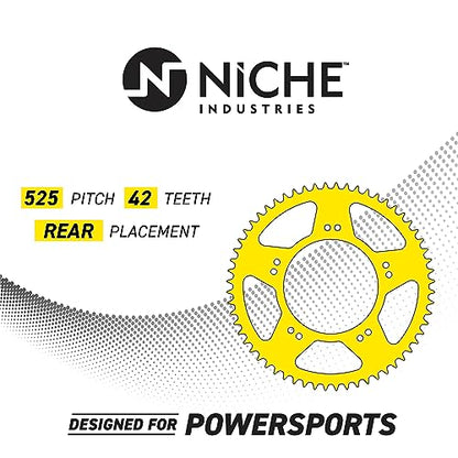 NICHE Drive Sprocket Chain Combo for Suzuki GSXR1000 GSXR750 Front 17 Rear 42 Tooth 525VM-X X-Ring 110 Links - size: X-Ring Chain