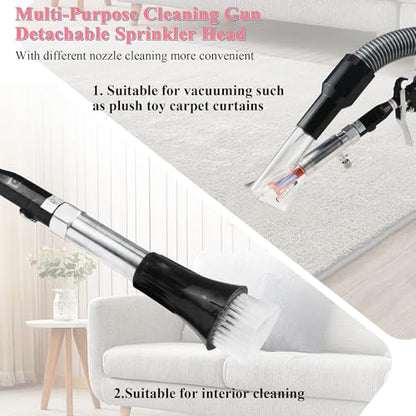 2in1 Car Cleaning Gun Detailing Dry Air Blow Gun & Vacunm Gun for Car - color: Black