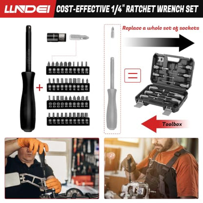 LLNDEI 3/8" Drive Impact Socket Set 95Pcs SAE/Metric - size: 95-Piece 3/8" Drive Impact Socket Set