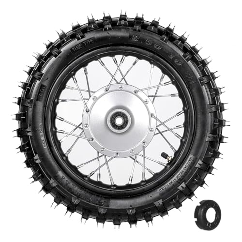 Front & Rear 2.5-10 Wheels Tires 10'' Rim 1.4x10 w/12mm Bearing Drum Brake Wheel Assembly with 420-37T Sprocket Cog for CRF50 XR50 TTR50 Dirt Pit Pro Trail Bike 50cc 70cc 90cc 110cc