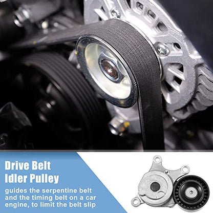 X AUTOHAUX Drive Belt Tensioner Assembly Belt Tensioner for Mercedes-Benz W270 CLA250 CLA45 AMG GLA250 2702000370 Metal Black Silver Tone