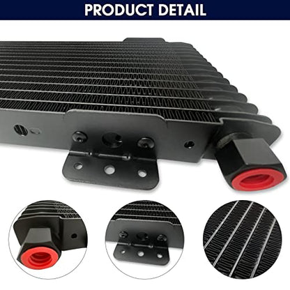 Low Pressure Drop Transmission Oil Cooler LPD47391 40K Trans Cooler Compatible with Heavy Duty 40,000 GVW Max including Mounting Hardware, Towing Applications and Advanced Cooling Protection 47391 - color: BLACK