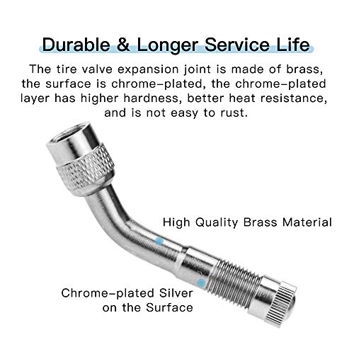 Mellbree 6-Pack Tire Valve Stem Extenders, 45/90/135° Schrader Extension - size: 45/90/135° Set