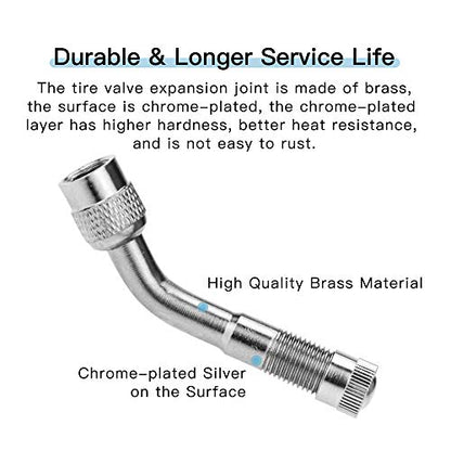 Mellbree 6-Pack Tire Valve Stem Extenders, 45/90/135° Schrader Extension - size: 45/90/135° Set