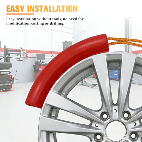 5PCS Car Tire Changing Rim Protector, Vehicle Fixing Wheel Changer Guard Edge Saver, Auto Tyre Changing Hub Rim Protective Cover, Universal for Sedan Truck Motorcycle (Red) - color: Red