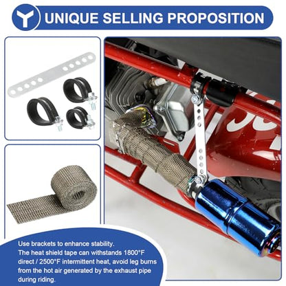 YOXUFA Exhaust Muffler Pipe for Predator 212 224 Coleman CT200U Minibike