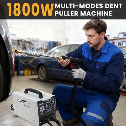 1.8KW Stud Welder Dent Repair Kit, 110V Spot Welding Machine with Slide Hammer & 7 Adjustable Modes, Professional Dent Puller for Car & Truck Body Repair, Auto Body Dent Removal Tool