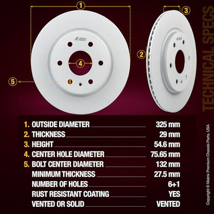 Metrix Premium Chassis Parts 325 & 331mm F/R Brake Rotor Kit Fits Buick - size: 96336MT