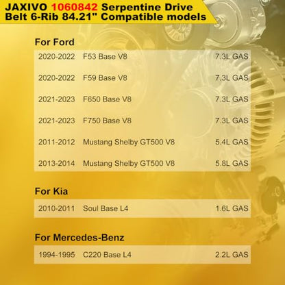 6PK2139 Serpentine Belt V-Ribbed Drive Belt 6-Rib 84.2" Length - size: 6PK2139-2139mm belt