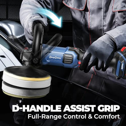 Dong Cheng 20V Brushless Cordless Polisher Kit, 6" Pad, 1 x 4.0Ah Battery