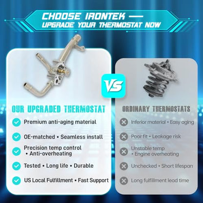 IRONTEK 12638893 Engine Coolant Thermostat Housing Assembly - size: 12638893