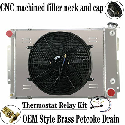 ALLOYWORKS 3 Row All Aluminum Radiator+16" Fan Shroud+Thermostat For 1967-1969 Chevy Camaro/Pontiac Firebird V8