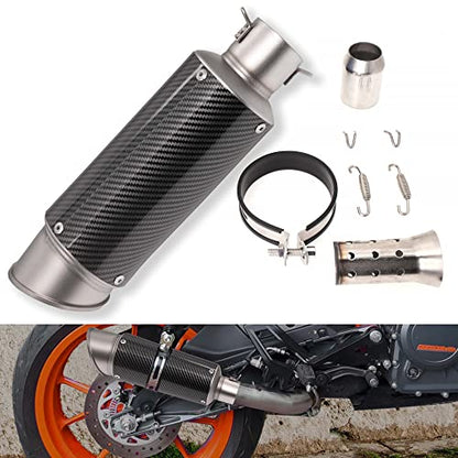Universal Slip on Modified Exhaust Mufflers with Silencers Compatible with Motorcycle Grom ATV Dirt Bike Street Bike Scooter Pipe Diameter 38mm-51mm Exhaust,Carbon Fiber Silver - color: Carbon Fiber Silver