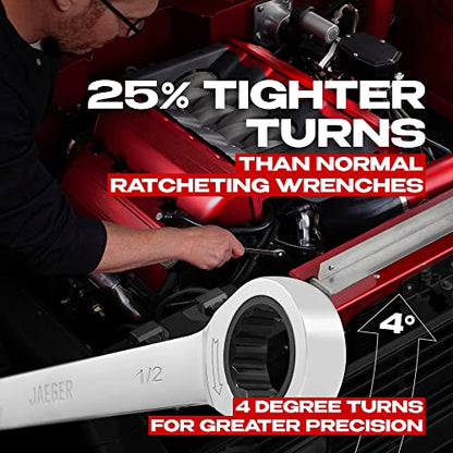 Jaeger 26pc Ratcheting Wrench Master Set - Metric & Inch/SAE Combination Sizes - size: 26pc Inch + Metric