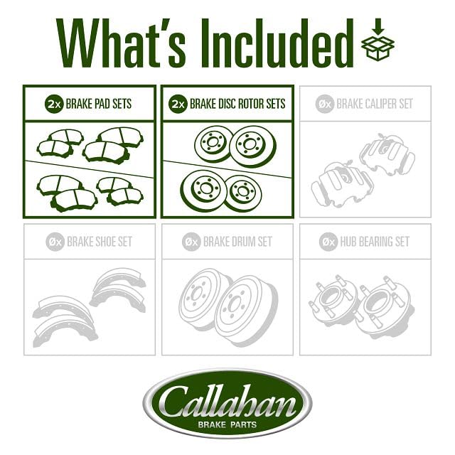 Callahan Brake Parts Front & Rear Brake Kit for Honda Civic EBYK038289