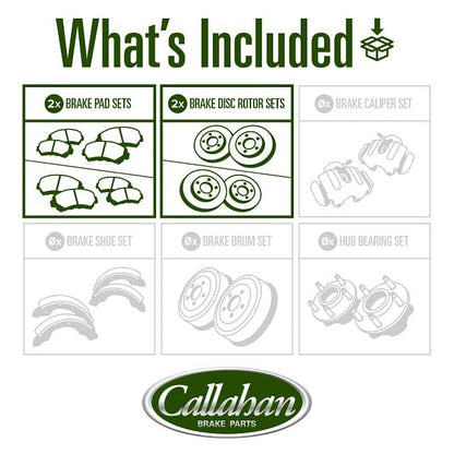Callahan Brake Parts Front & Rear Brake Kit for Honda Civic EBYK038289