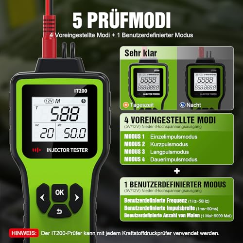 JDIAG Universal Fuel Injector Tester Cleaner Kit, Fuel Injector Tester