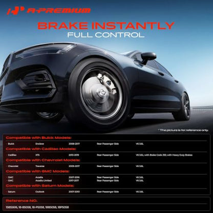 A-Premium Rear Right Passenger Disc Brake Caliper with Bracket - style: Rear Passenger