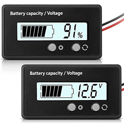 Frienda Golf Cart Battery Meter with Alarm, 12V-84V Compatible,White - color: White