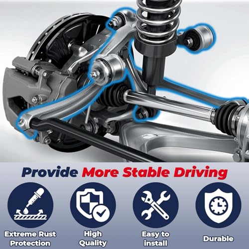 MOSTPLUS Front Suspension Upper Lower Control Arms Compatible With 2007-2013 Chevy Silverado GMC Sierra 1500 Yukon Cadillac Escalade 12pc Set - size: Front Suspension Kit-12pcs